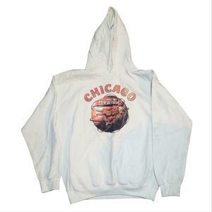 Chicago Builds Hoodie White Hooded Sweatshirt Medium